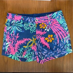 Lilly Pulitzer Vibrant Floral Women's Shorts - Blue, Pink, Green